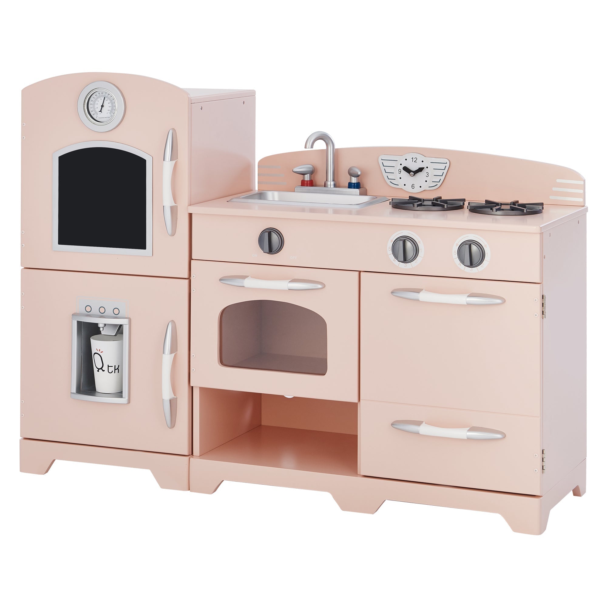  Teamson Kids Teamson Kids - Little Chef Fairfield Retro Play Kitchen - Pink - Bonton