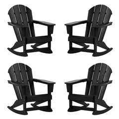 Outdoor Rocking Poly Adirondack Chair, Set of 4