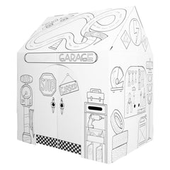 Easy Playhouse Cardboard Garage- Decorate & Personalize