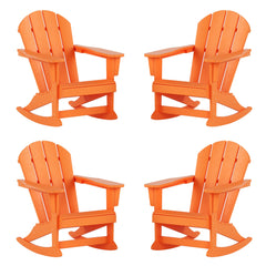 Outdoor Rocking Poly Adirondack Chair, Set of 4