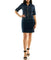 4 Pocket Zip Up Sharkskin Shirtdress Deep Navy