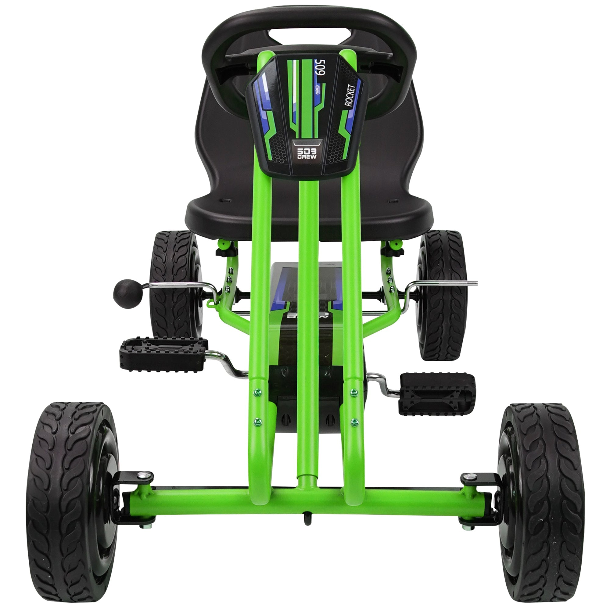  509 Crew Rocket Pedal Go Kart - Green | Pedal Car | Ride On Toys For Boys & Girls With Ergonomic Adjustable Seat & Sharp Handling, Ages 4+ - Multi - Bonton