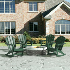 Outdoor Rocking Poly Adirondack Chair, Set of 4