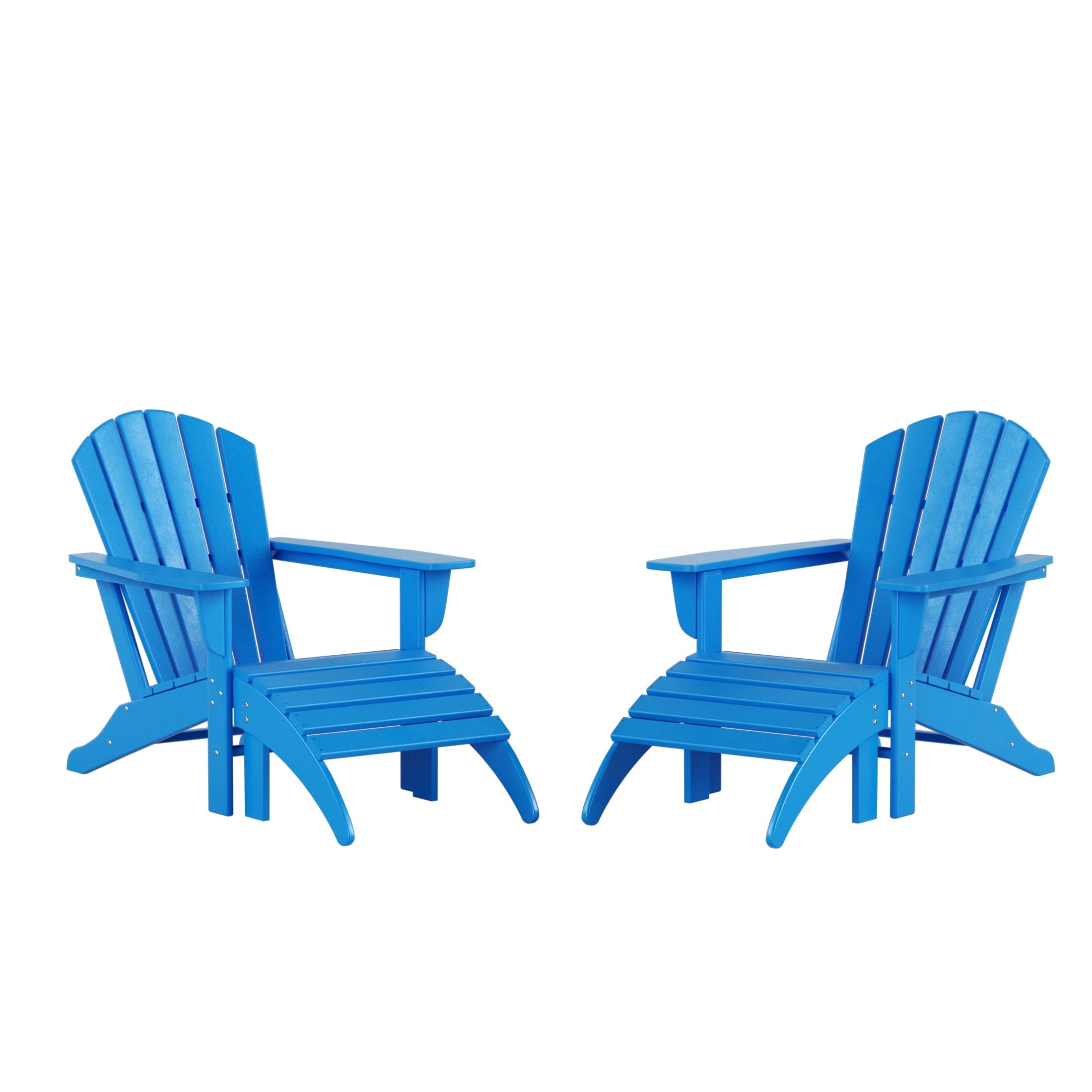  Westin Furniture Altura Outdoor Adirondack Chair With Ottoman 4-Piece Set - Pacific Blue - Bonton