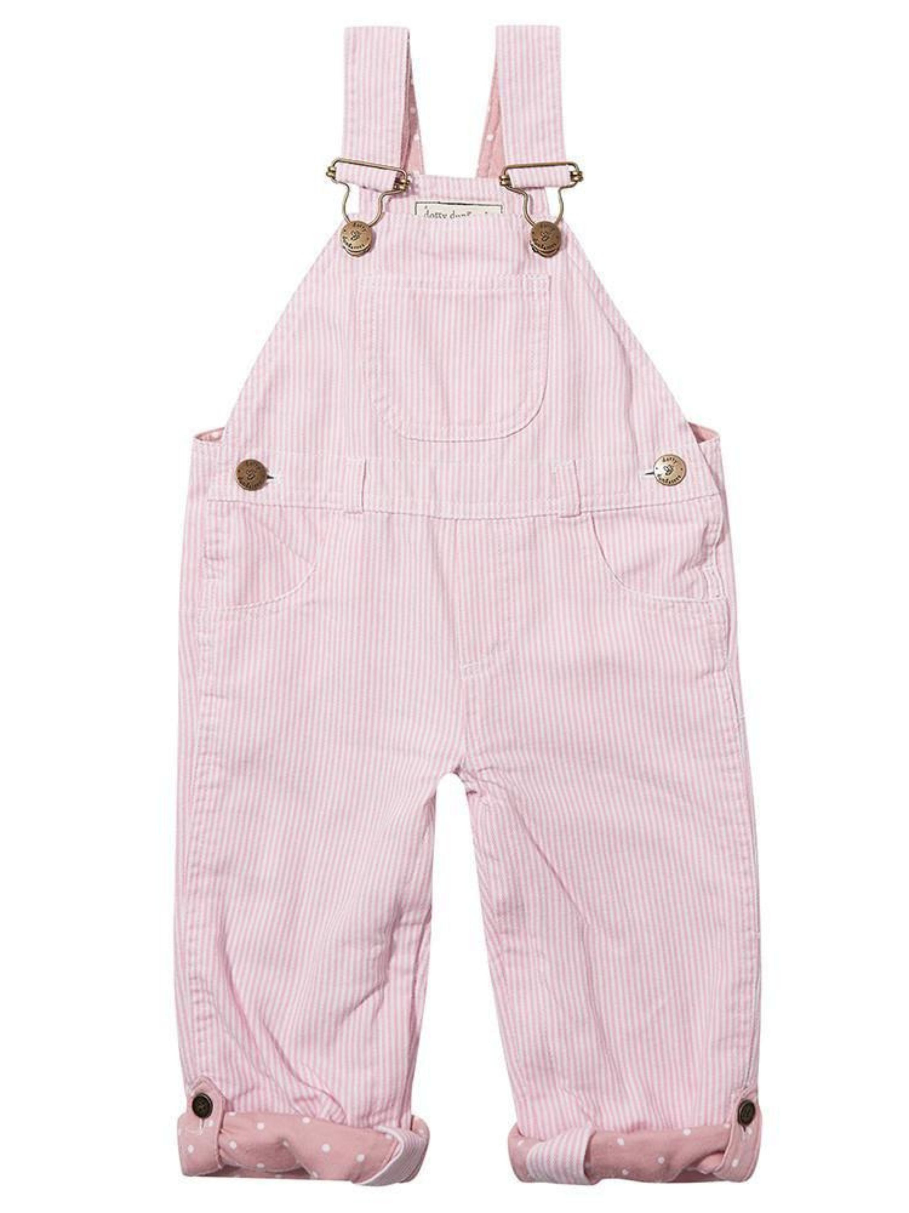  Dotty Dungarees Classic Stripe Denim Overalls - Blue - Bonton