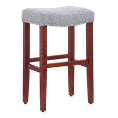 29" Upholstered Saddle Seat Bar Stool, Set of 2