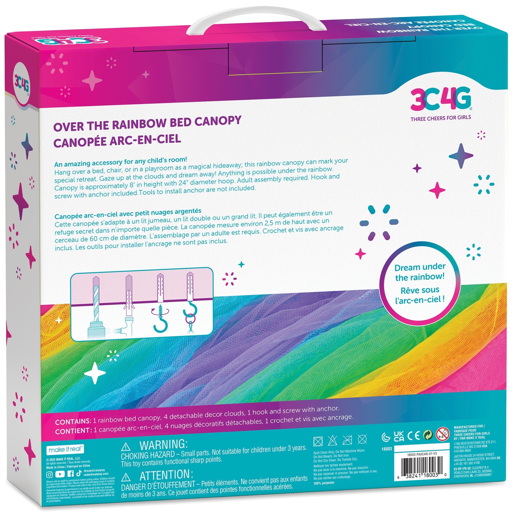  Three Cheers For Girls 3C4G: Over The Rainbow Bed Canopy - Multi - Bonton