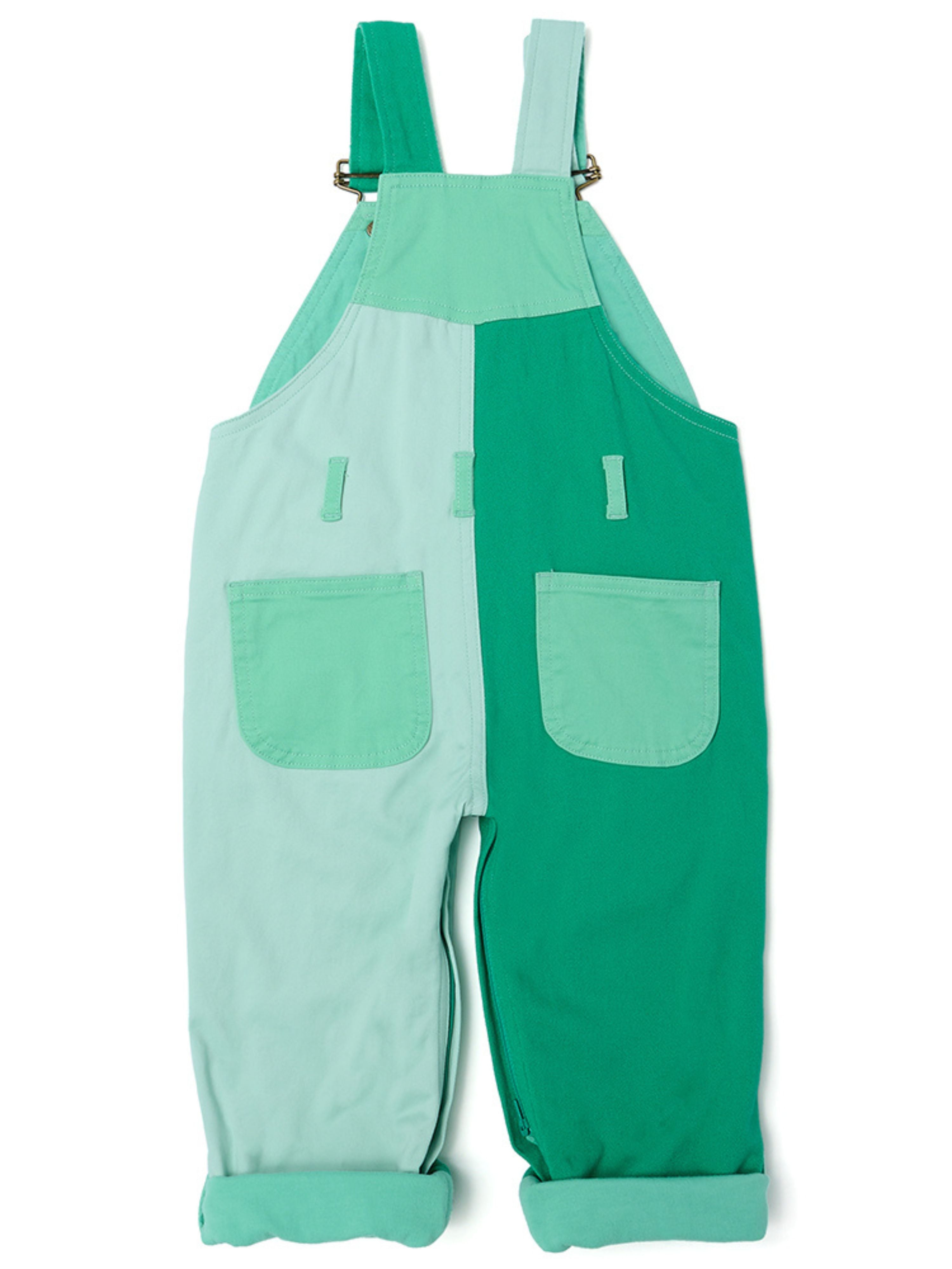  Dotty Dungarees Tonal Colourblock Overalls - Blue - Bonton