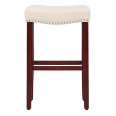 29" Upholstered Backless Saddle Seat Bar Stool