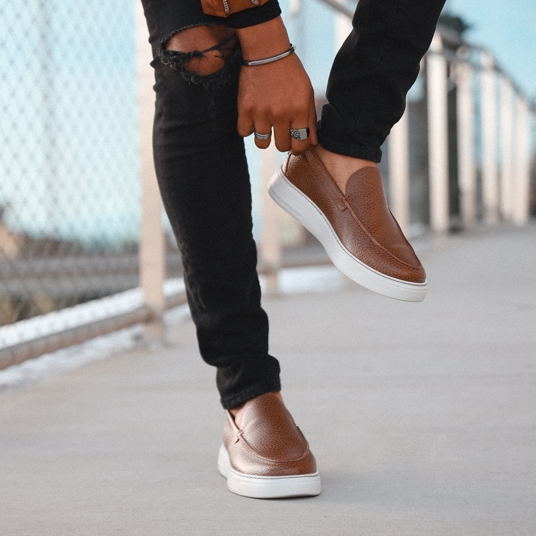  Gernie NYC 28's Venetian Leather Low Top - Cognac Garda - Bonton