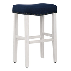 29" Upholstered Backless Saddle Seat Bar Stool