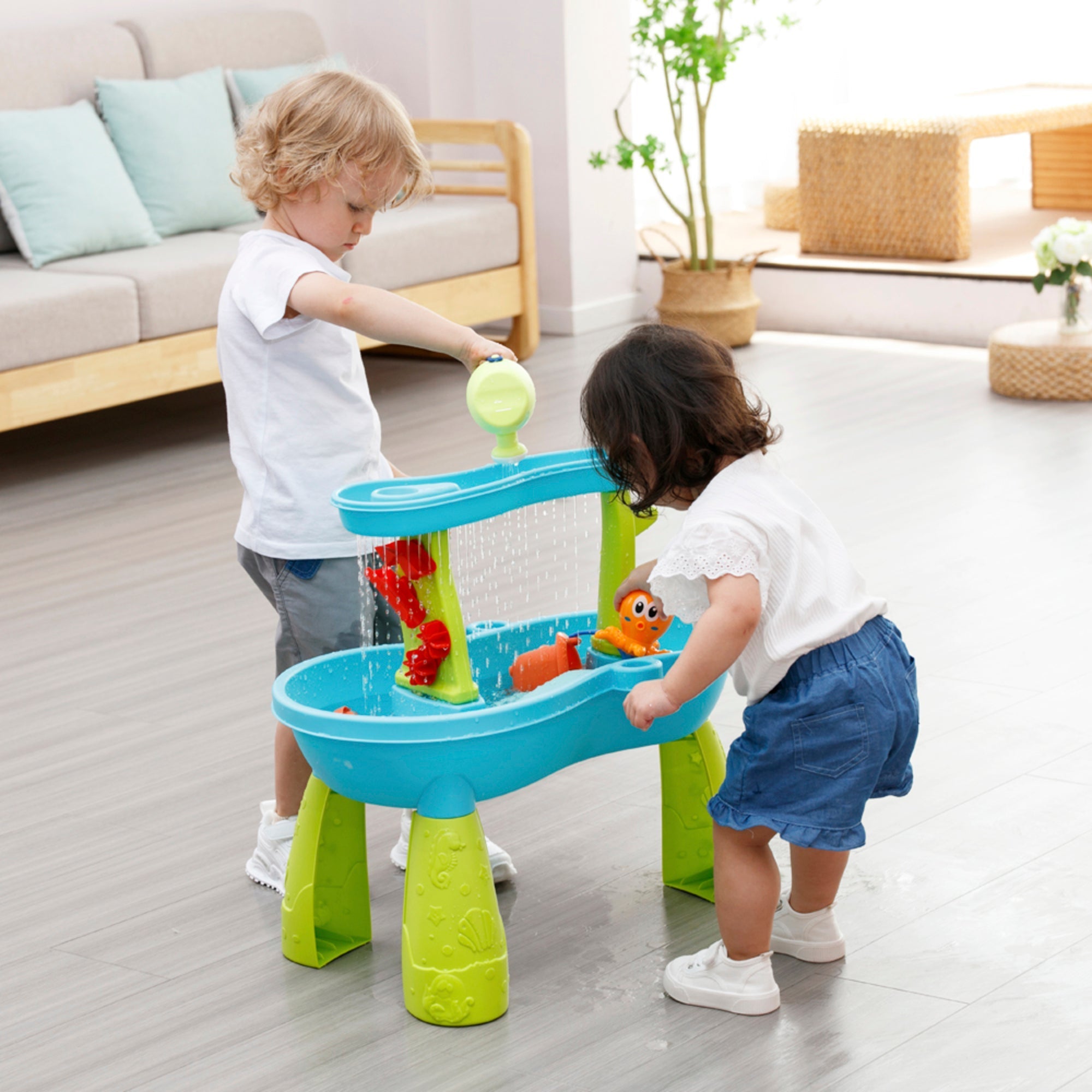  Trimate Trimate Toddler Sensory Sand and Water 2 Tier Table - Multi - Bonton