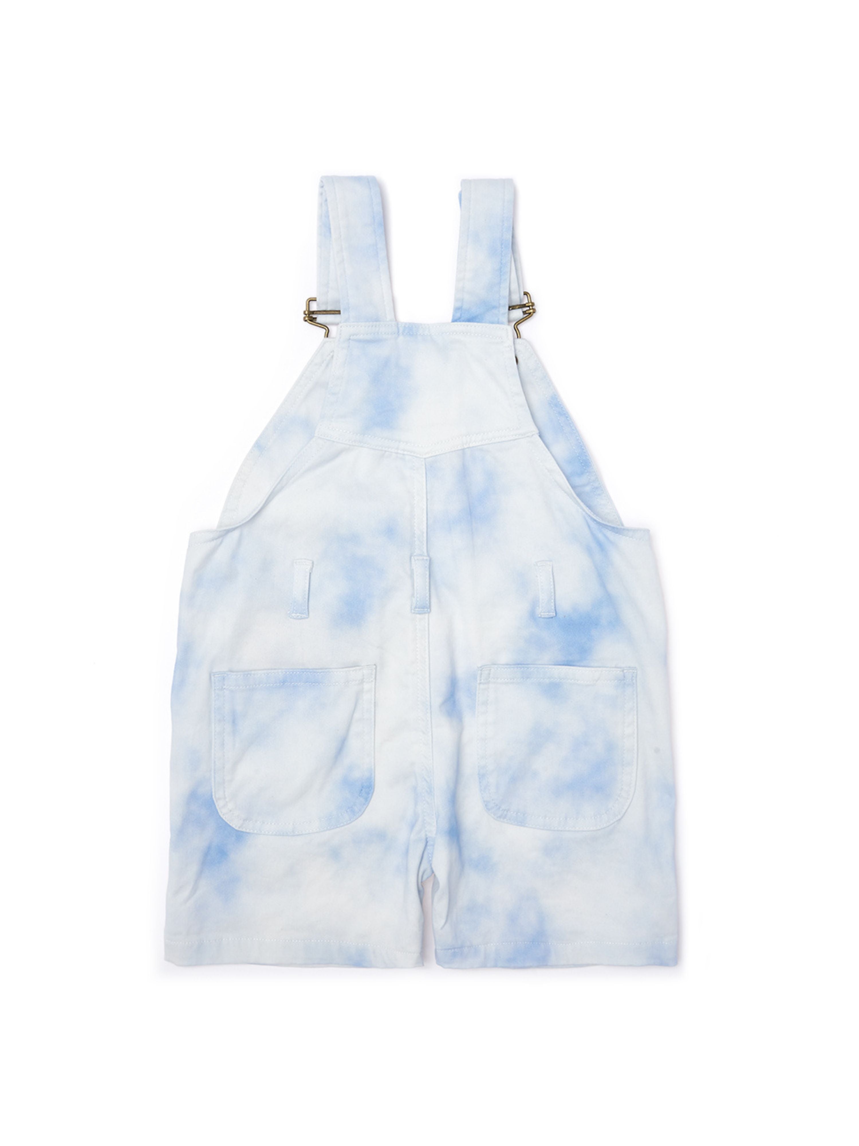  Dotty Dungarees Tie Dye Overall Shorts - Rainbow Multi - Bonton