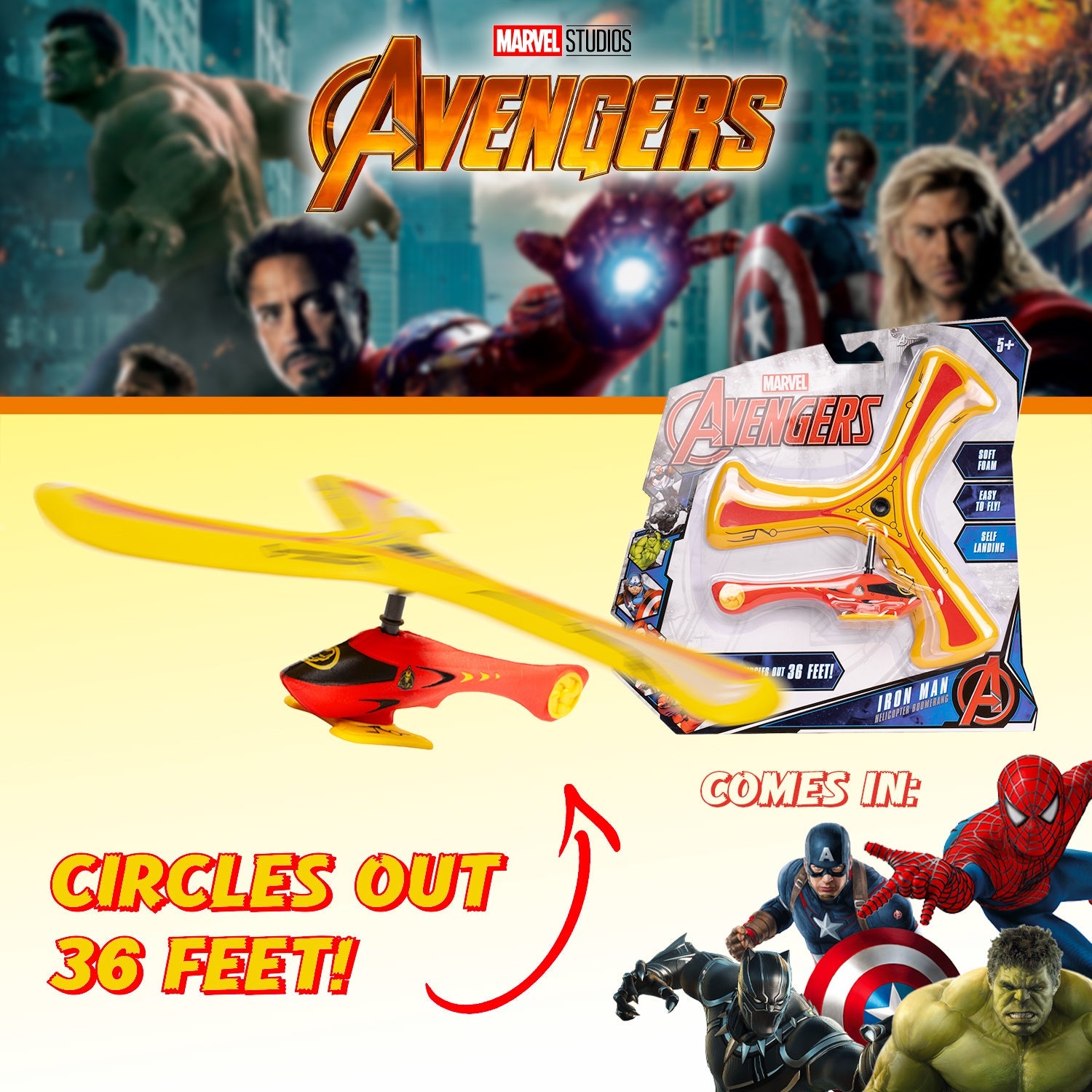  HobbyTron Iron Man Helicopter Boomerang - Default Title - Bonton