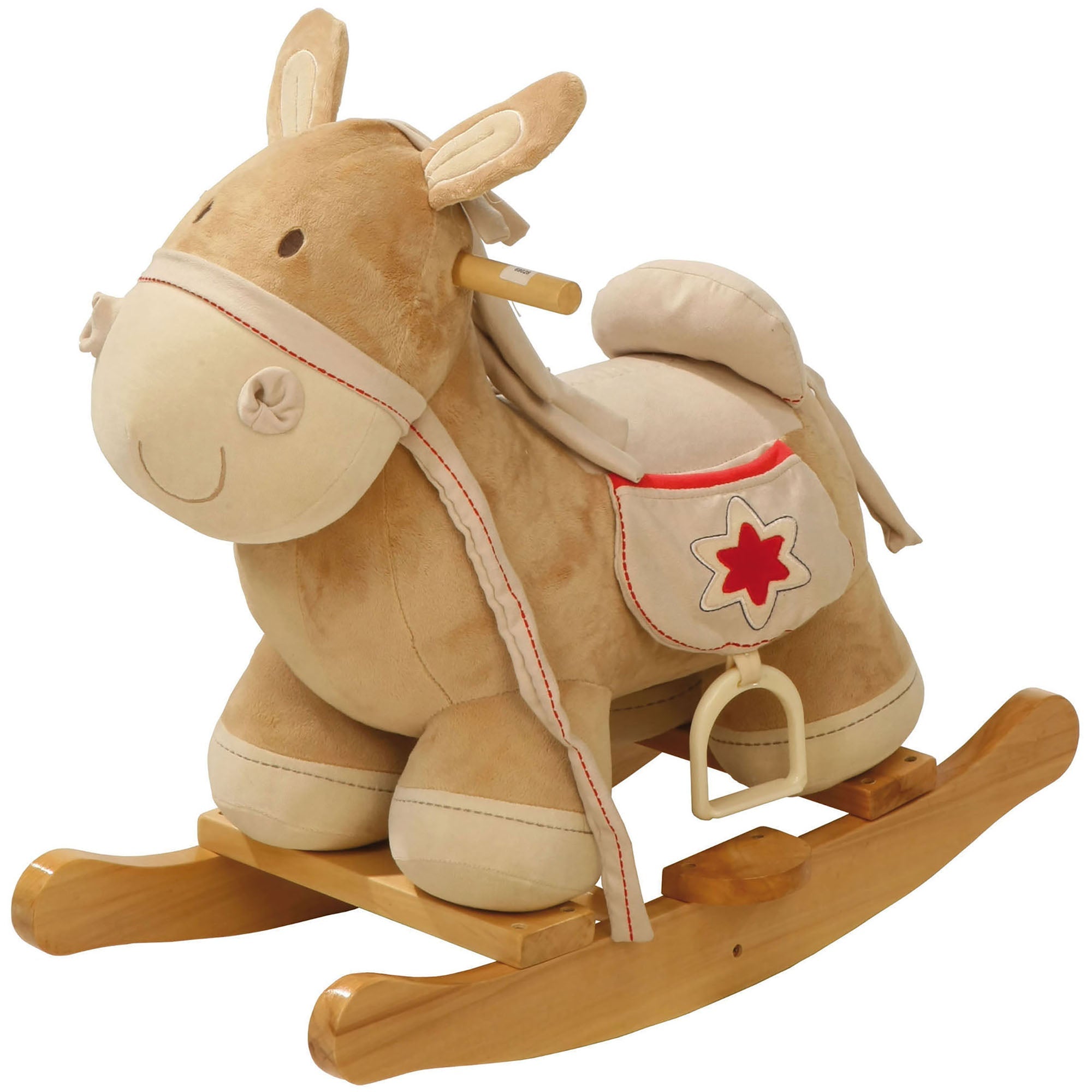  Roba-Kids Children's Ride-on Rocking Horse in Solid Wood W/ Embroidery - Multi - Bonton