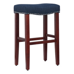 29" Upholstered Saddle Seat Bar Stool, Set of 2