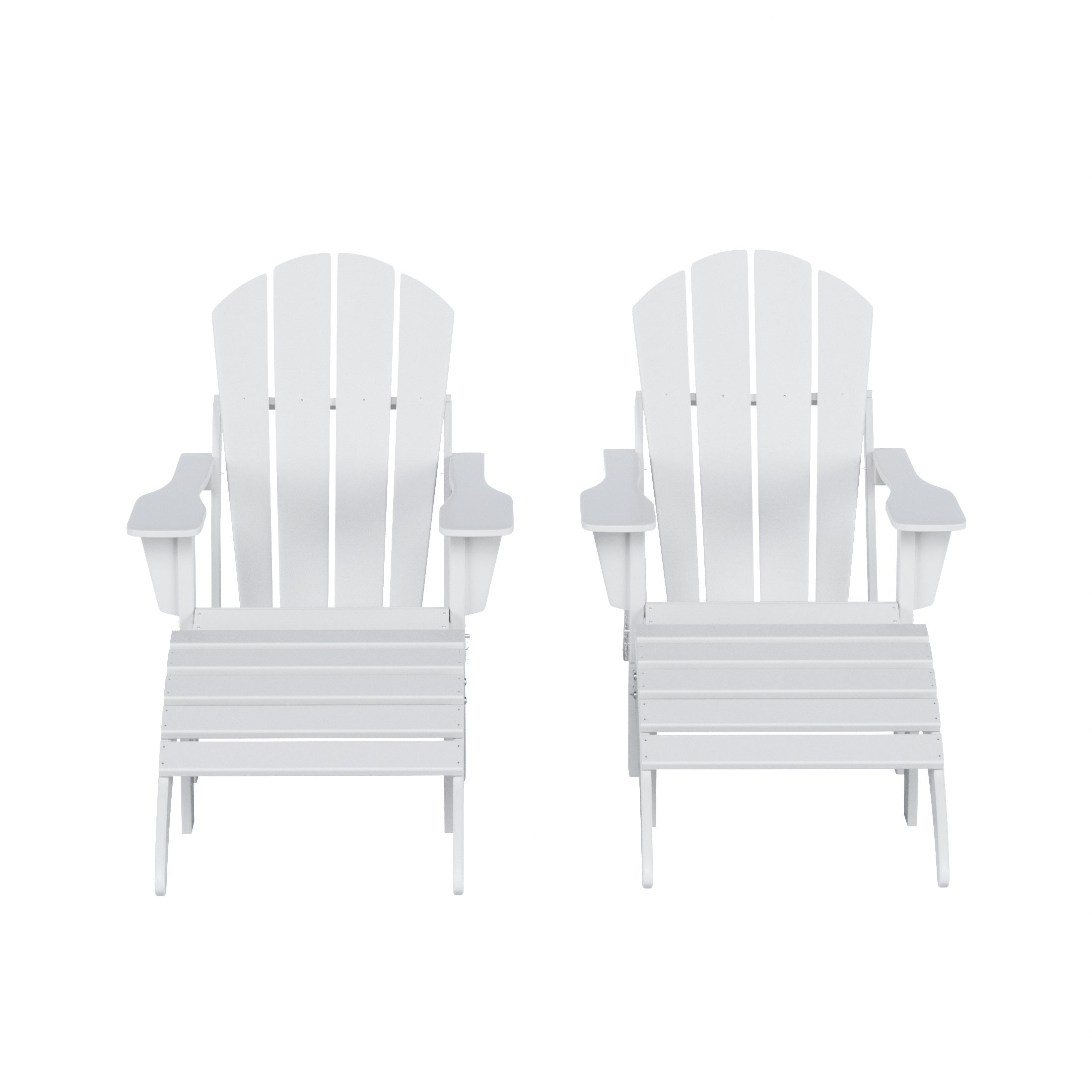  Westin Furniture 4-Piece Adirondack Conversation Chair with Footrest Ottoman Set - Weathered Wood - Bonton