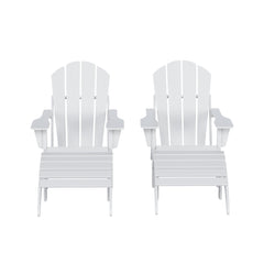 4-Piece Adirondack Conversation Chair with Footrest Ottoman Set