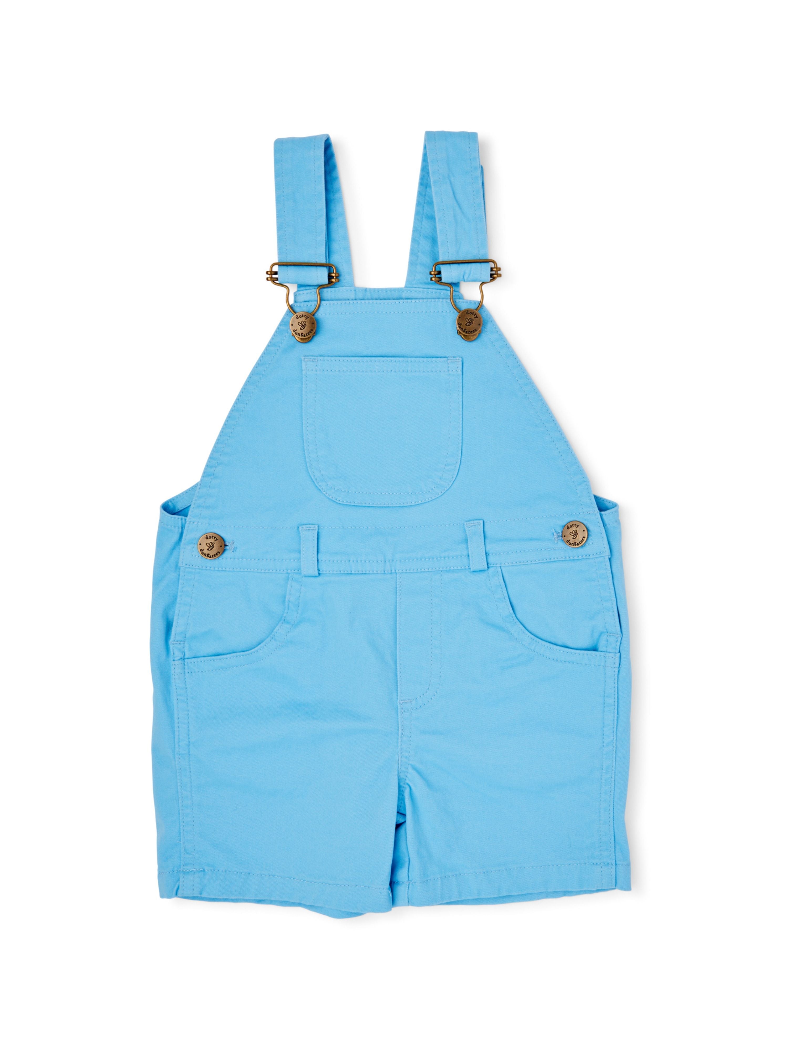  Dotty Dungarees Classic Summer Denim Overall Shorts - Green - Bonton