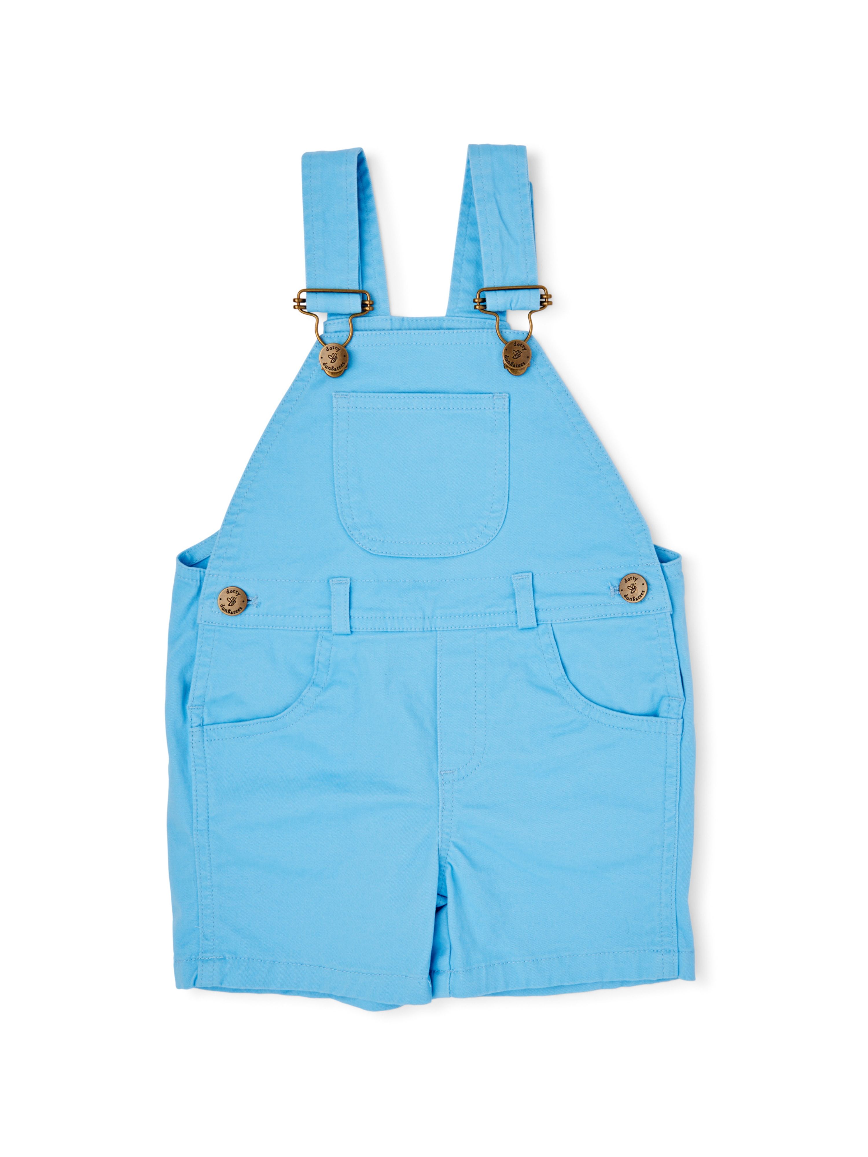  Dotty Dungarees Classic Summer Denim Overall Shorts - Yellow - Bonton