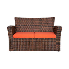 4-Piece Conversation Outdoor Patio Sofa Set with Cushions