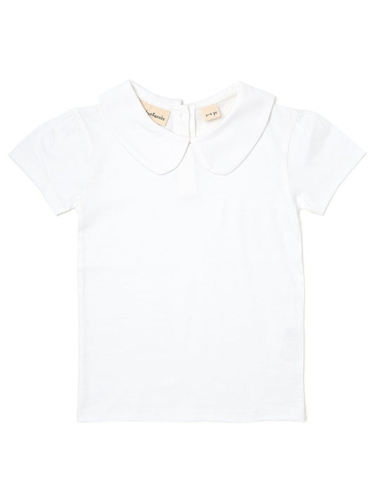 Short Sleeved Peter Pan Collar T-Shirt