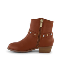 Layla Harness Ankle Western Boot 1 Cognac