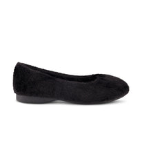 Nora Fur Upper Ballet Flat Black