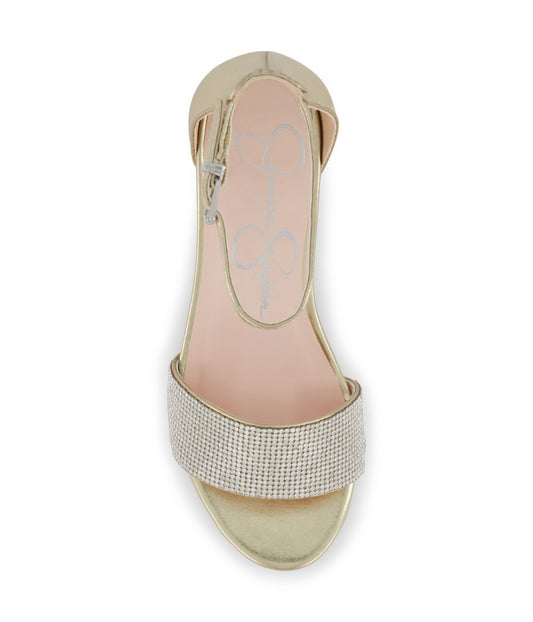 Pearl Stone Dress Heel Gold