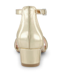 Pearl Stone Dress Heel Gold