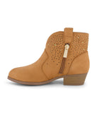 Layla Dip Western Ankle Boot Cognac