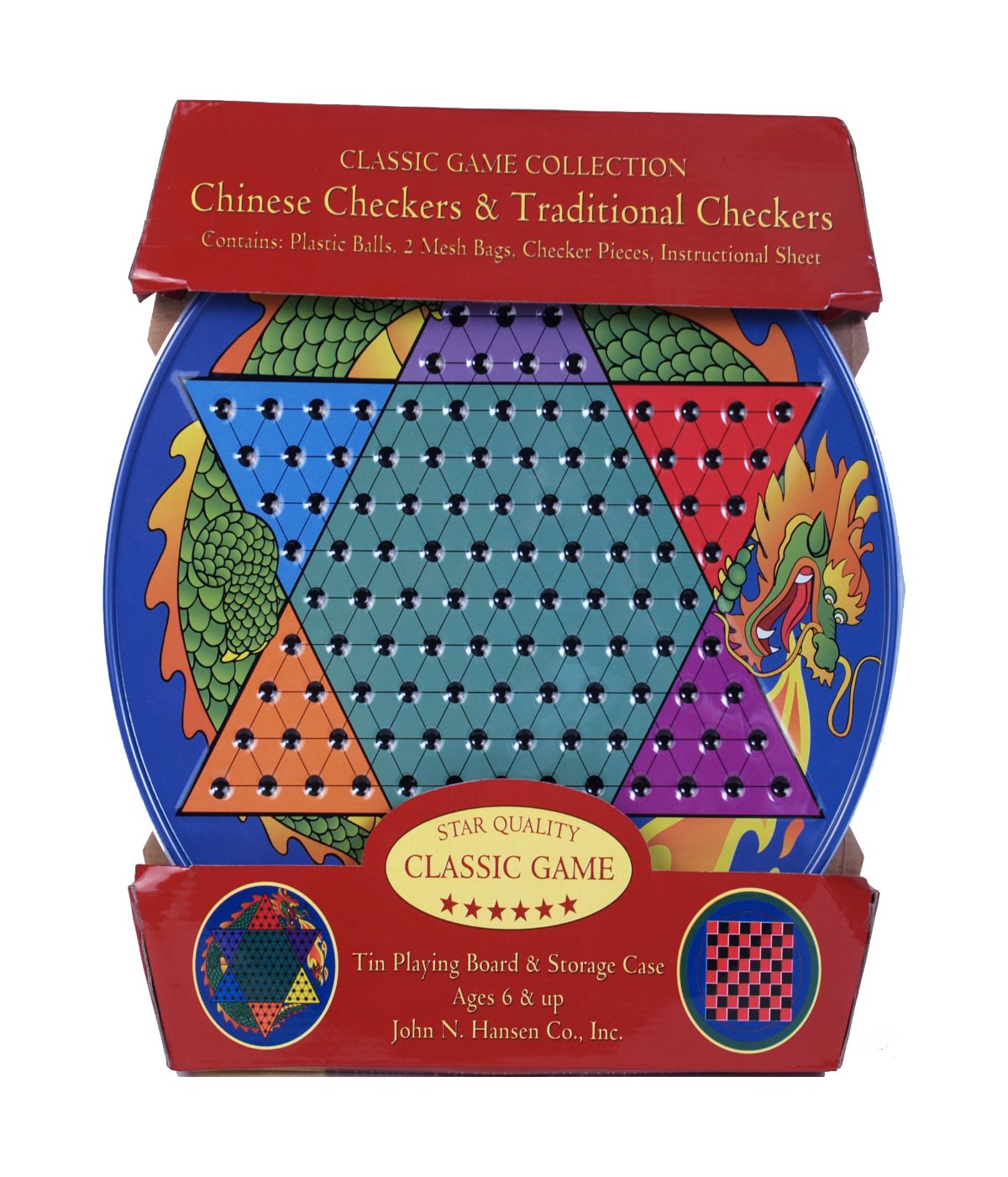  Chinese Checkers & Traditional Checkers Tin Multi - Multi - Bonton