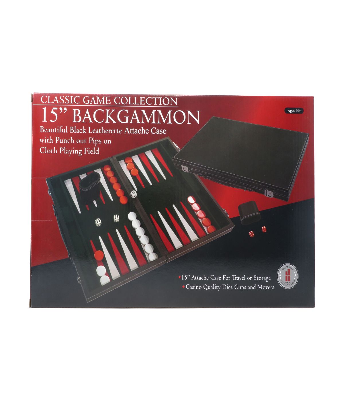  John N. Hansen Co. Classic Game Collection - 15-inch Backgammon Set - Multi - Bonton