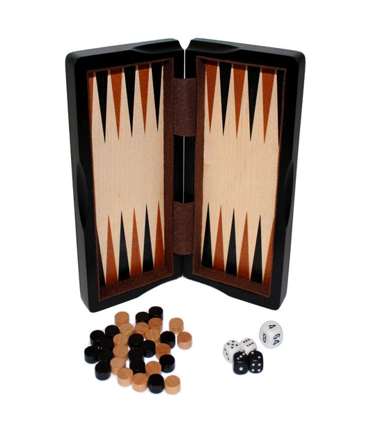 Classic Game Collection - 8-inch Magnetic Dark Wood 3 in 1 Game Set Multi