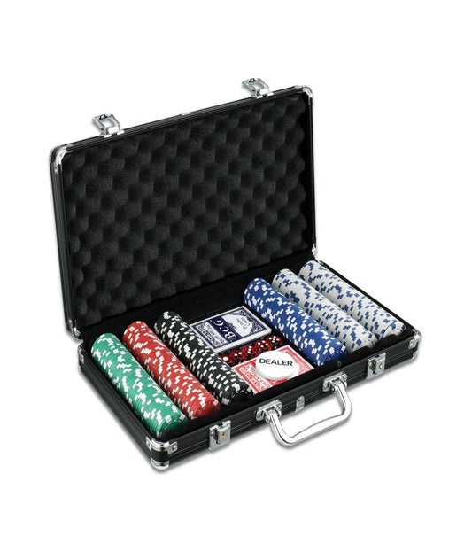 Classic Game Collection - 300-Piece Poker Game Set in Black Aluminum Case Multi