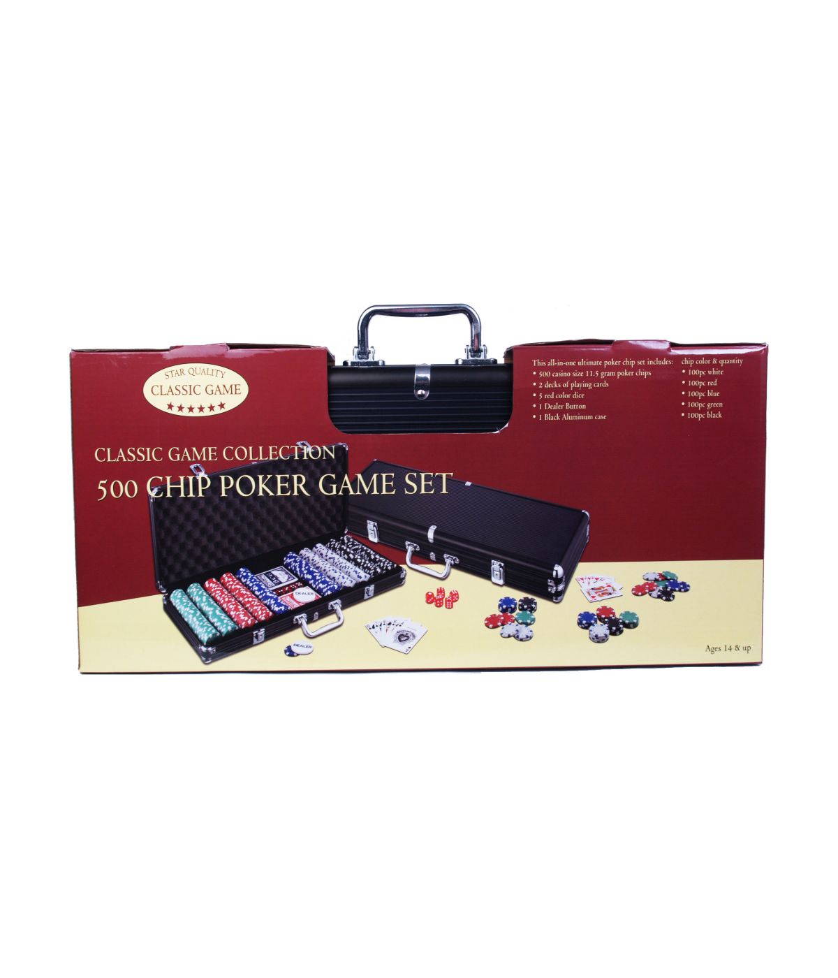  500 Chip Poker Game Set in Black Aluminum Case Multi - Multi - Bonton