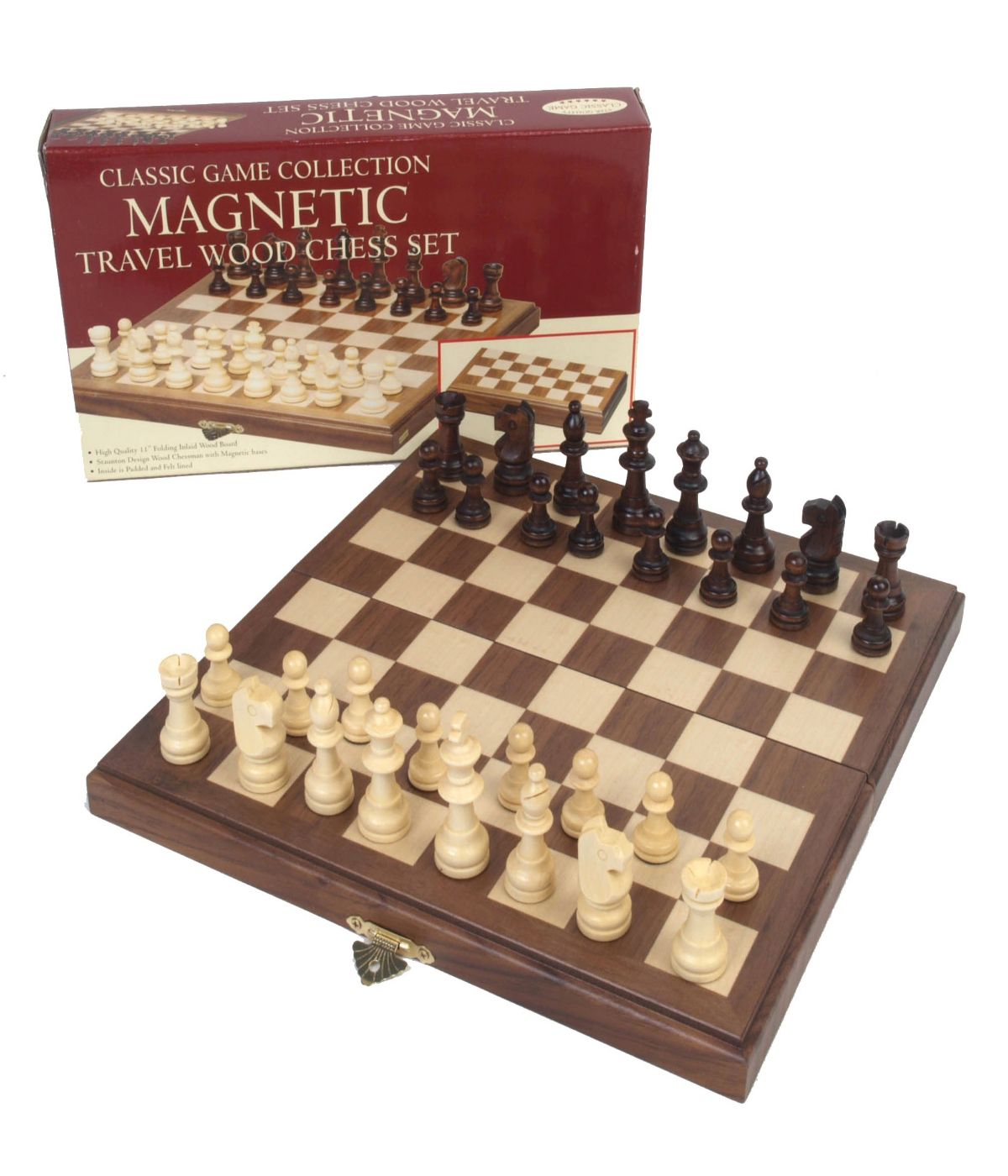  Travel Magnetic Walnut Chess Set Multi - Multi - Bonton