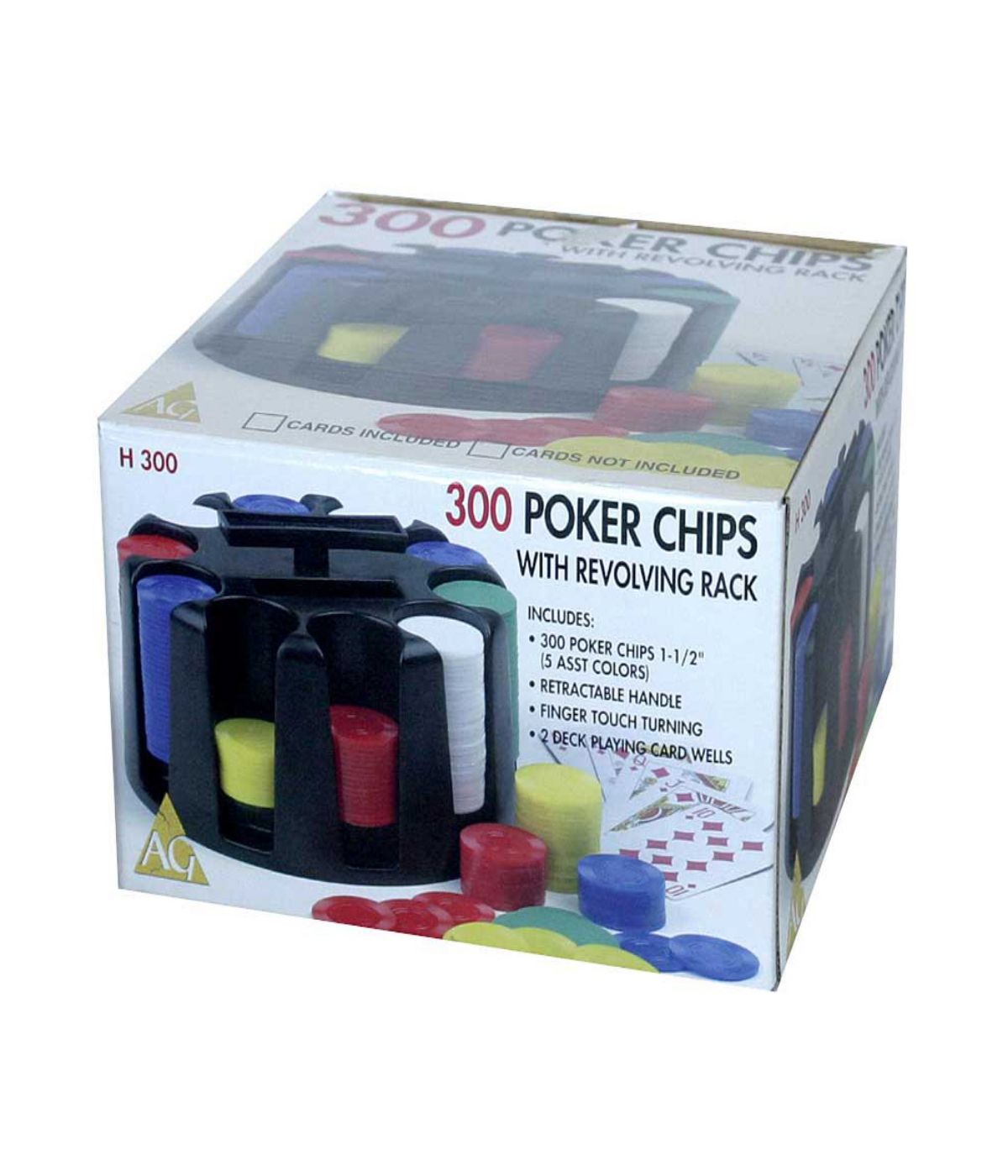  300 Poker Chips with Revolving Rack Multi - Multi - Bonton