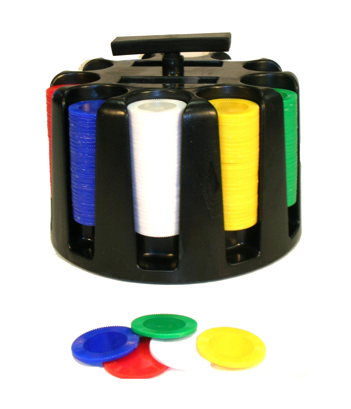  300 Poker Chips with Revolving Rack Multi - Multi - Bonton