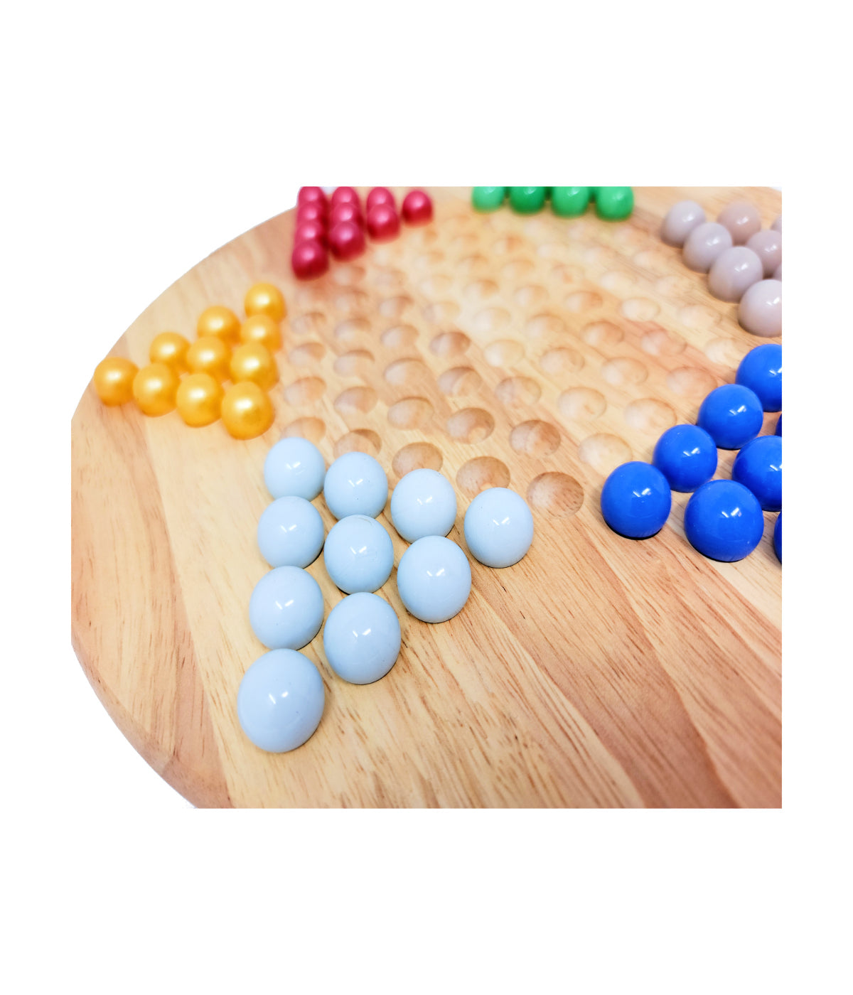  Classic Game Collection - 12-inch Wood Chinese Checkers Set with Marbles Multi - Multi - Bonton