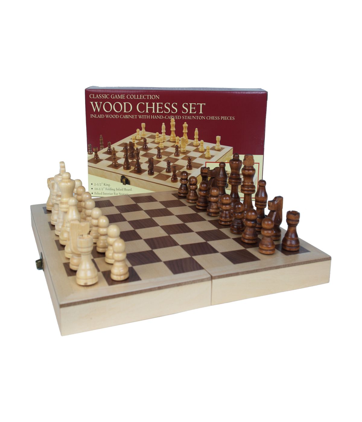  10.5-inch Deluxe Folding Wood Chess Set Multi - Multi - Bonton