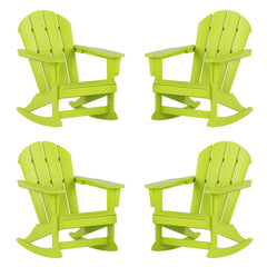 Outdoor Rocking Poly Adirondack Chair, Set of 4