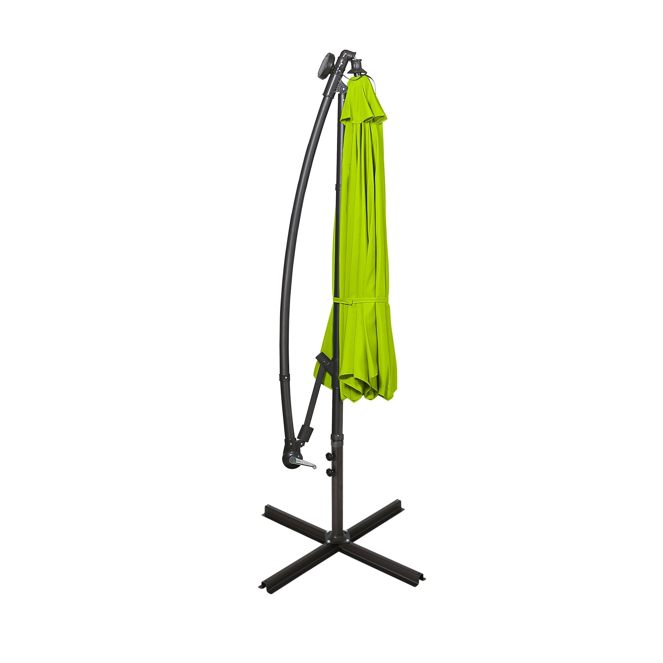  Westin Furniture 10 Ft Outdoor Patio Solar LED Cantilever Umbrella - Lime Green - Bonton