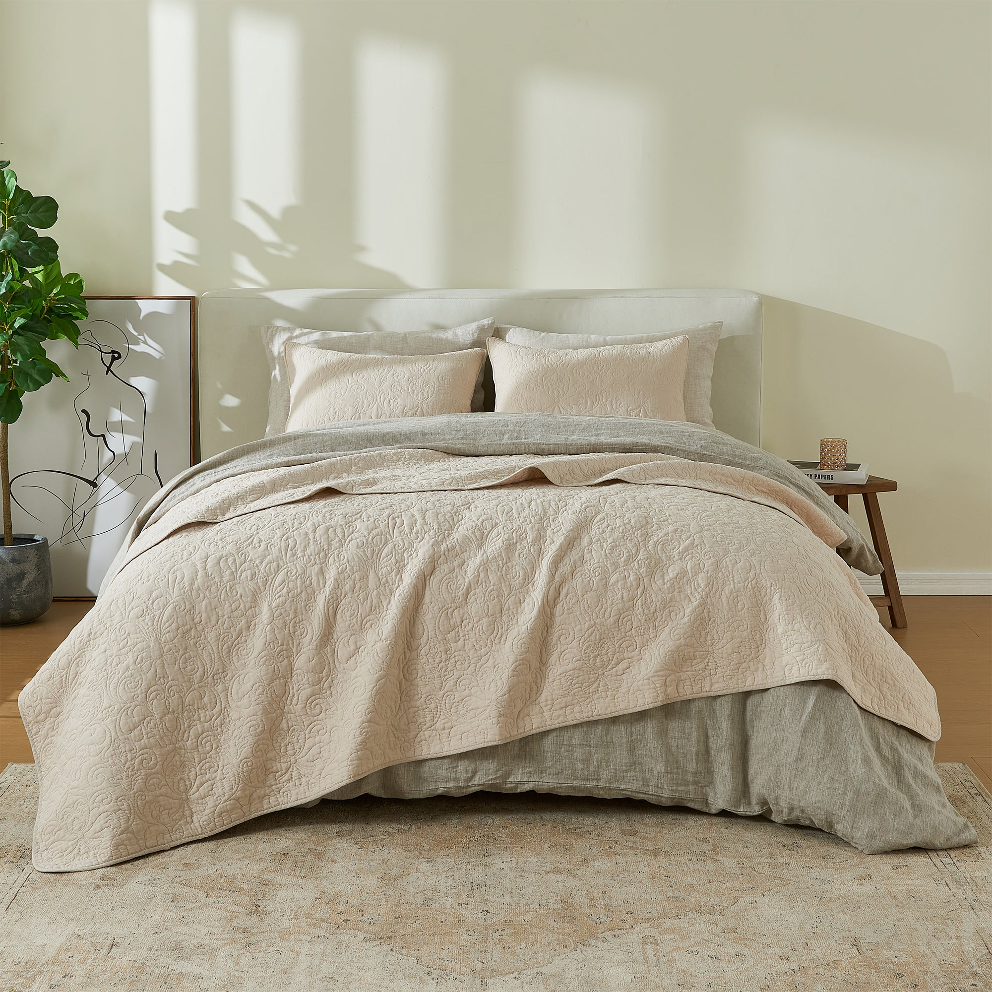  Patina Vie Maison Patina Vie Maison Pre-Washed Microfiber Ultra-Soft Solid Bed Sheet Set - Twin - Bonton