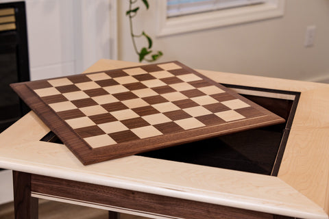 JLP Walnut Maple Premium Hardwood Chess Table - Table - Chess-House