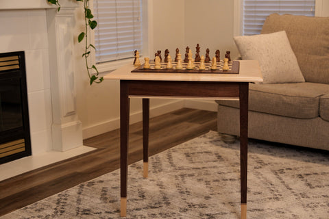 JLP Walnut Maple Premium Hardwood Chess Table - Table - Chess-House