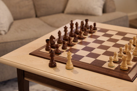 JLP Walnut Maple Premium Hardwood Chess Table - Table - Chess-House