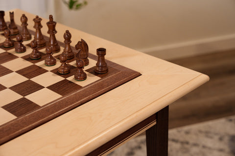 JLP Walnut Maple Premium Hardwood Chess Table - Table - Chess-House