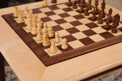 JLP Walnut Maple Premium Hardwood Chess Table - Table - Chess-House