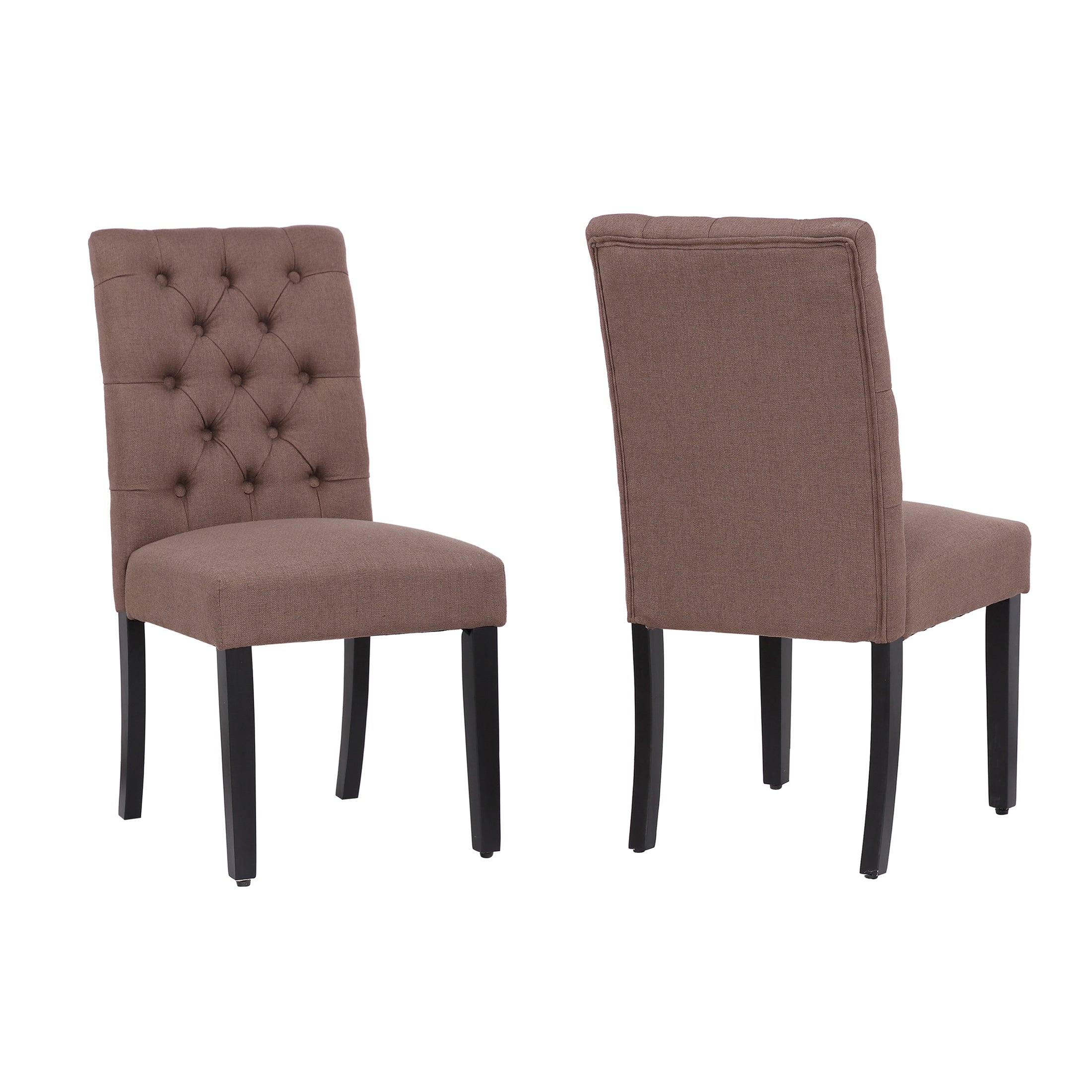  Westin Furniture Upholstered Button Tufted Dining Side Chair, Set of 2 - Beige - Bonton